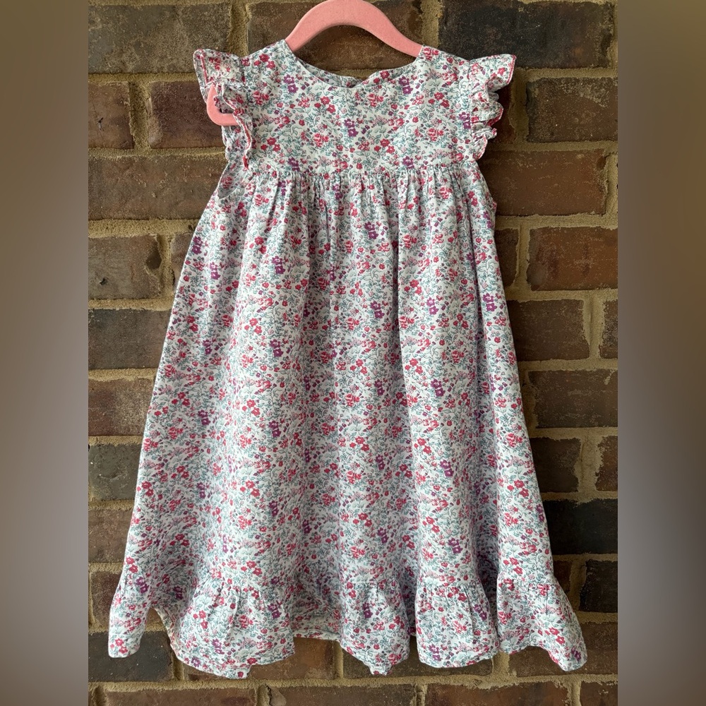 Edgehill Collection Pink Floral Ruffle Dress